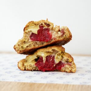 Pistacho y frambuesa (vegana)